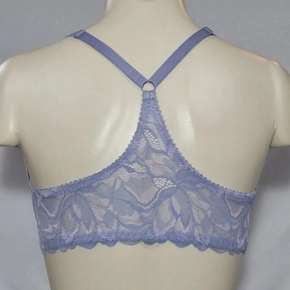 Gilligan O'Malley Front Close Everyday Lace Racerback Demi UW Bra Misty Blue NWT - Picture 3 of 4